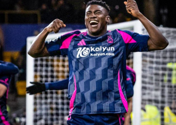 Nigeria’s Taiwo Awoniyi Scores as Nottingham Forest Defeat Wolves 3-0 in English Premier League