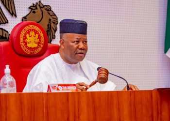 (VIDEO) ‘Akpabio Must Go’: Protesters Demand Resignation of Nigeria’s Senate President Over Sexual Harassment Allegations