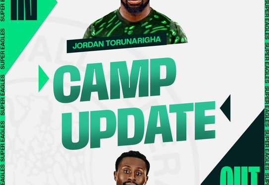 Torunarigha Replaces Injured Tella in Super Eagles Squad For World Cup Qualifiers