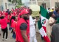 Nigeria’s (VIDEO) TUC Protests at Finance Ministry Over Unpaid Allowances