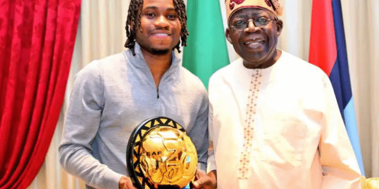 Ademola Lookman Presents CAF Player of the Year Award to President Tinubu