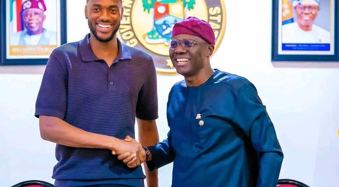 NIGERIA: Chelsea’s Tosin Adarabioyo Visits Sanwo-Olu Ahead of Lagos Youth Tournament