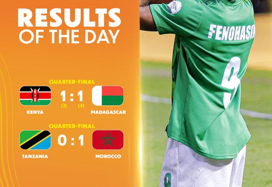 Madagascar, Morocco Reach CHAN Semi-Finals as Hosts Kenya, Tanzania Exit