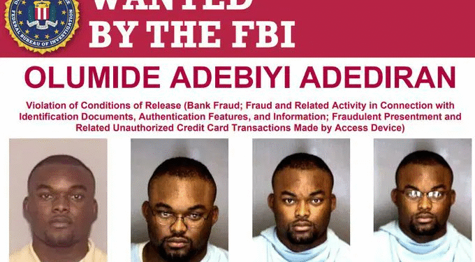FBI Offers ₦14m Reward For Nigerian Man Fugitive’s Arrest