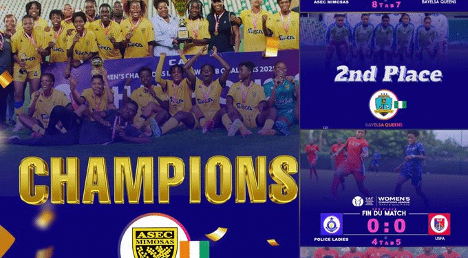 ASEC Mimosas Stun Bayelsa Queens on Penalties to Clinch WAFU B Champions League Spot