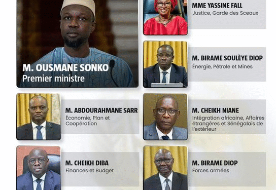 Senegal’s Faye, Sonko Announce Major Cabinet Reshuffle