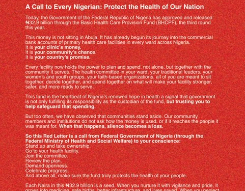 Nigerian Government Releases ₦32.9bn to Strengthen Primary Health Centres Nationwide