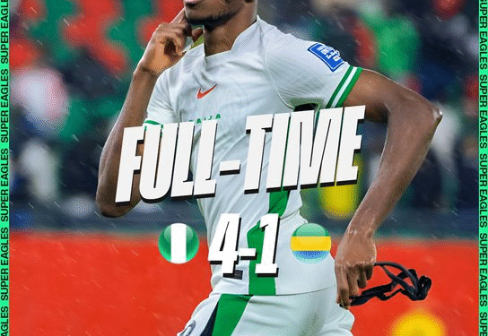 BREAKING: Super Eagles of Nigeria Crush Gabon 4-1 to Reach World Cup Play-off Final
