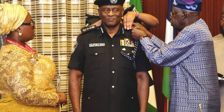 (VIDEO) Nigeria’s President Tinubu Decorates Tunji Disu as Acting Inspector-General of Police