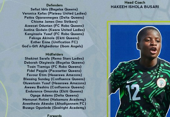 Flamingos of Nigeria Release 36-Player Squad For U-17 World Cup Qualifier