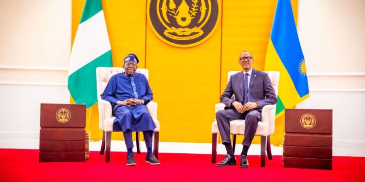 President Tinubu Meets Kagame in Kigali, Considers Visa-Free Policy for Rwandans