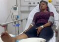 (VIDEO) Nollywood Star Omeche Oko Hospitalised After On-Set Motorcycle Stunt Goes Wrong