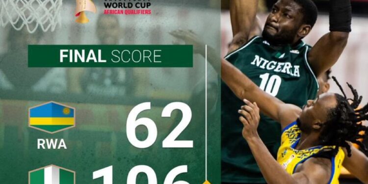 BASKETBALL: Nigeria Crush Rwanda to Advance in FIBA World Cup Qualifiers