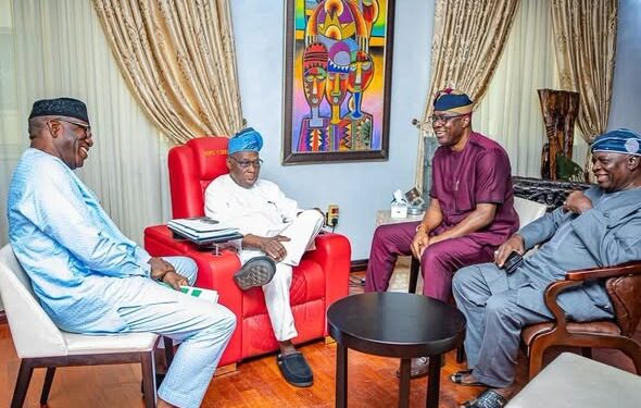 2027 Talks: Makinde, Fayemi, and Oyinlola Meet Obasanjo in Abeokuta